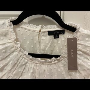 J Crew Ivory gathered neck top